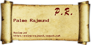 Palme Rajmund névjegykártya